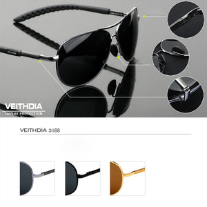 VEITHDIA  Brand Designer Polarized Aviator Style  Sunglasses with UV400 Protection