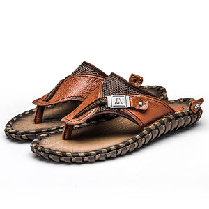 VRYHEID   Men's Genuine Leather Designer Beach Summer Casual Sandals