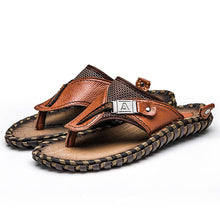 Load image into Gallery viewer, VRYHEID   Men&#39;s Genuine Leather Designer Beach Summer Casual Sandals
