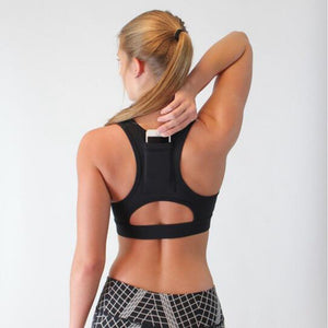 Women's Athletic Workout Top with Rear Pocket - Yoga Active Wear