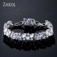 Load image into Gallery viewer, ZAKOL   AAA+ Cubic Zirconia 18K Plated Marquise Cut Tennis Bracelet

