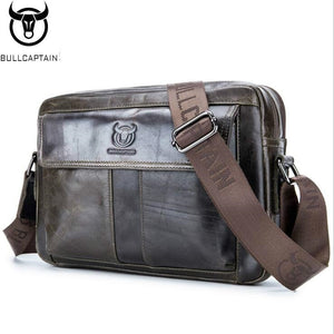 BULLCAPTAIN  Men's Genuine Leather Laptop Bag Briefcase Messenger Bag
