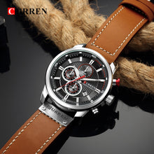 Load image into Gallery viewer, CURREN   Men&#39;s Sports Watch with Genuine Leather Band &amp; Chronograph
